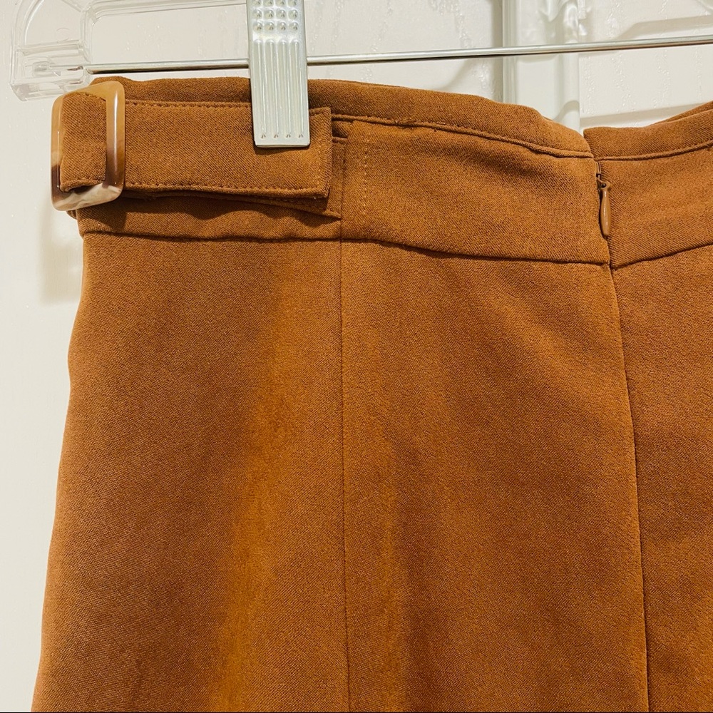 Suede midi skirt